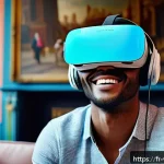 Home 20 가상현실 여행의 대중화 원동력 - A modern, light and comfortable VR headset user exploring a virtual French château in high definitio...